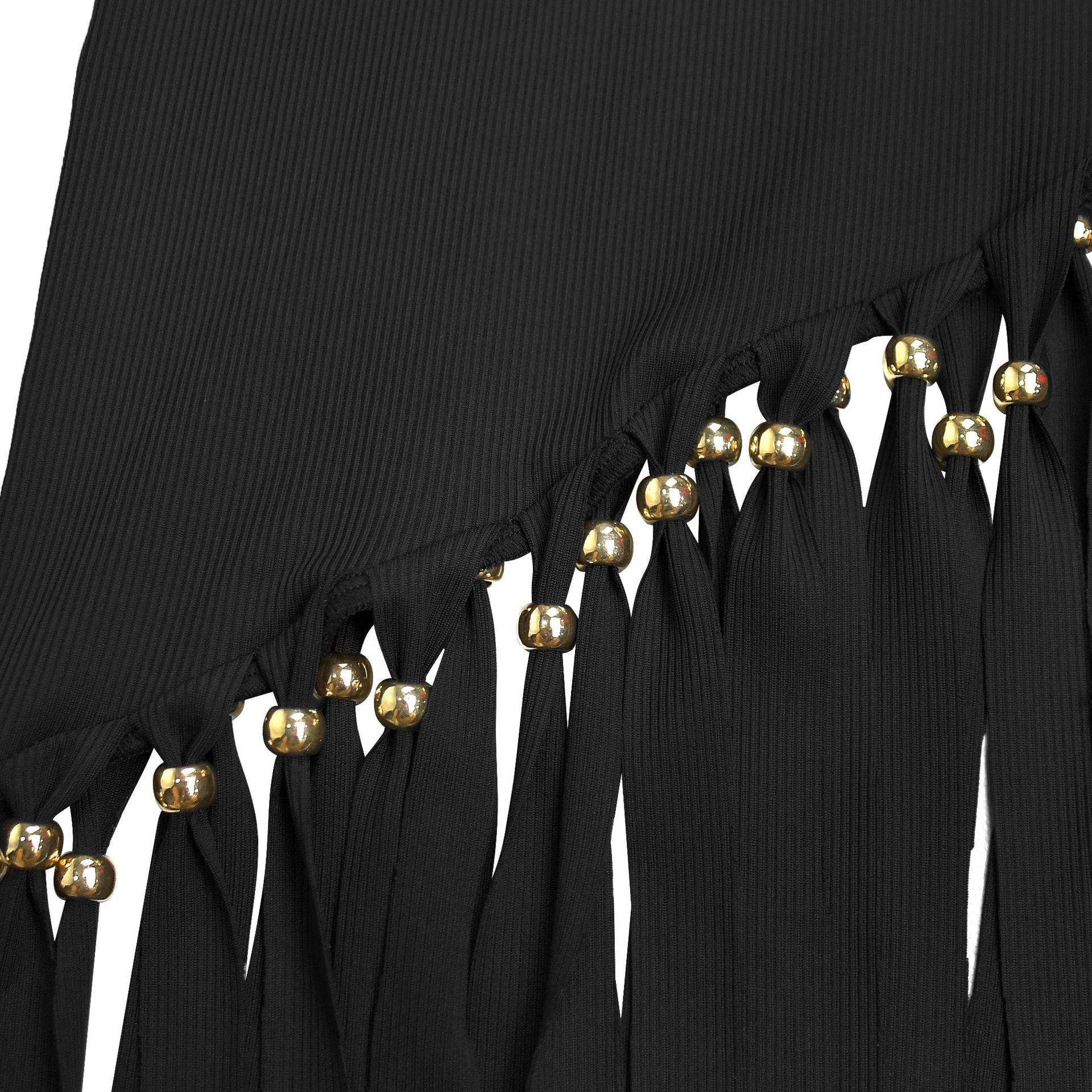 Women Solid Round Neck Tassel Dress 23