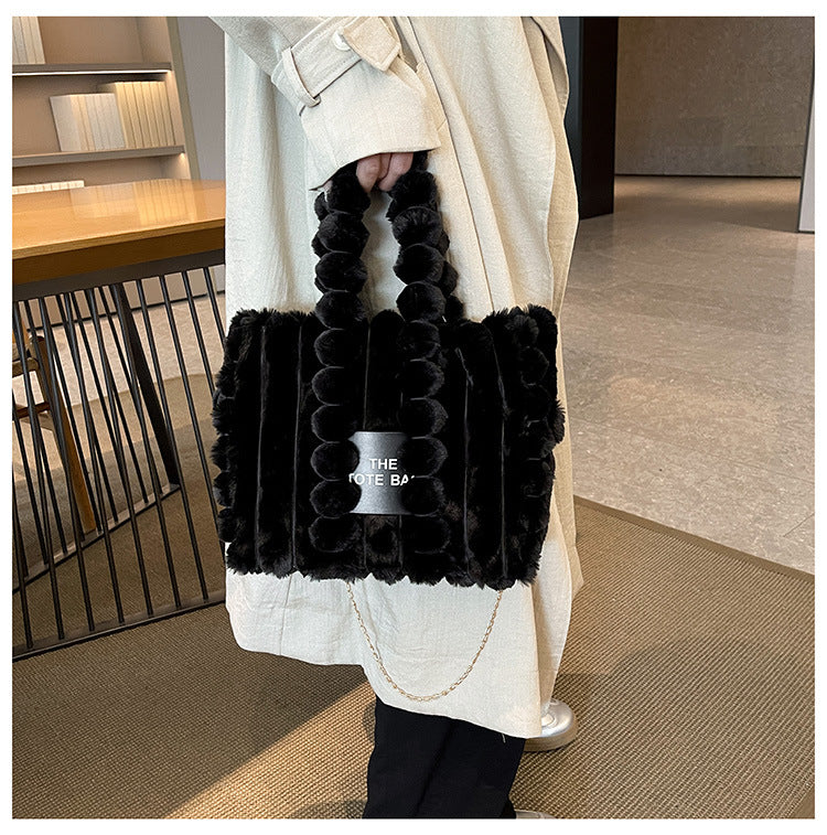 Women winter letter chain shoulder messenger bag tote bag 10