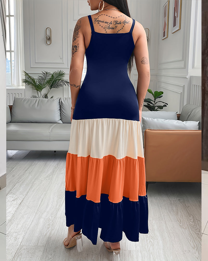 Black Contrast Strap Midi Dress 8