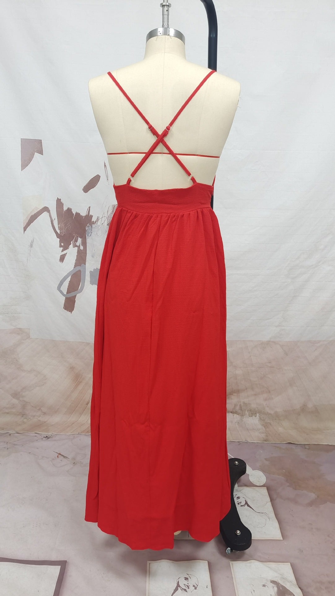 Summer Ladies Mid Straps Loose Dress Holidays Style Beach Dress 9