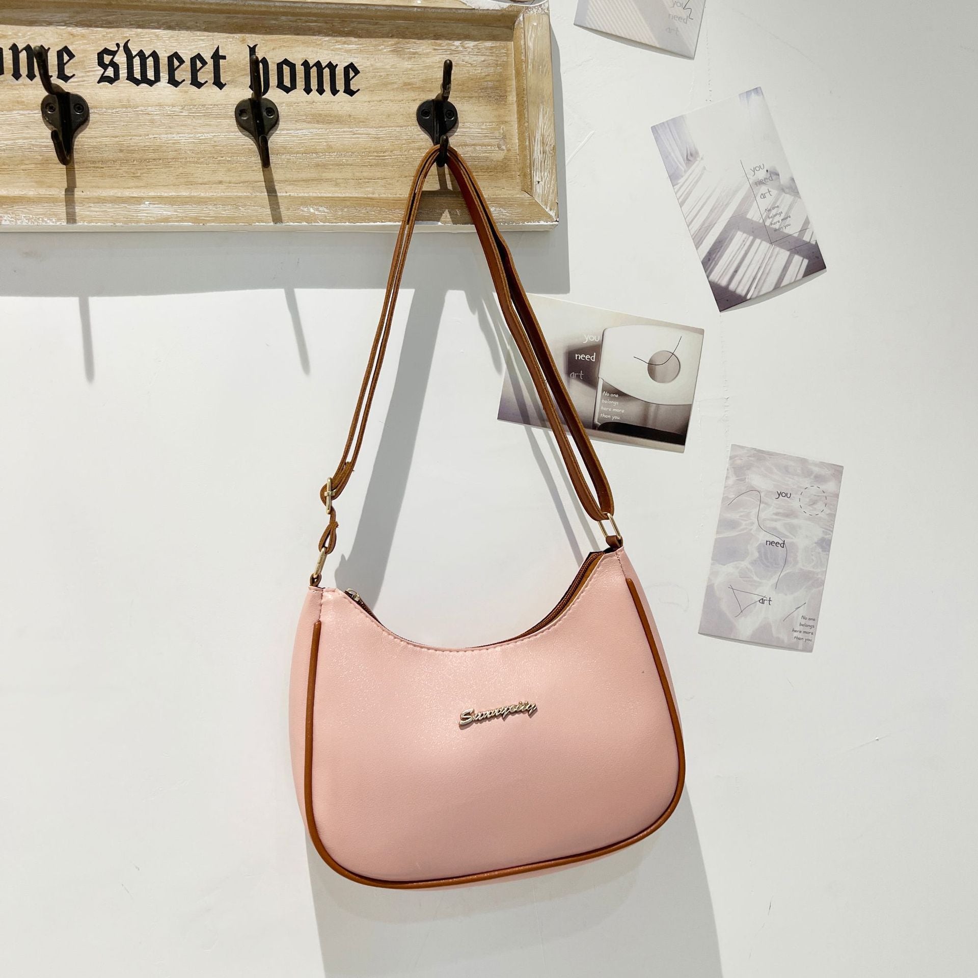 Contrast Color Underarm Bag Ladies Handbag Crossbody Bag Women's Shoulder Bag 4