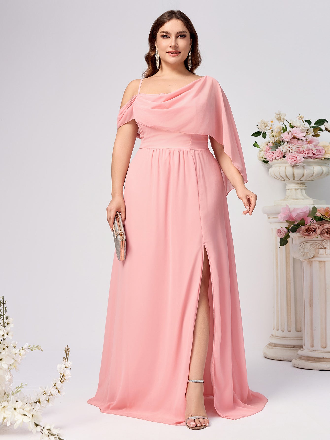 Plus Size Women Sexy Strap Formal Party Solid Dress 6