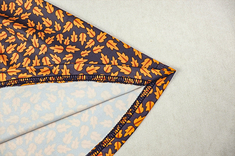 Women Pleated Print Halter Neck Backless Dress 19