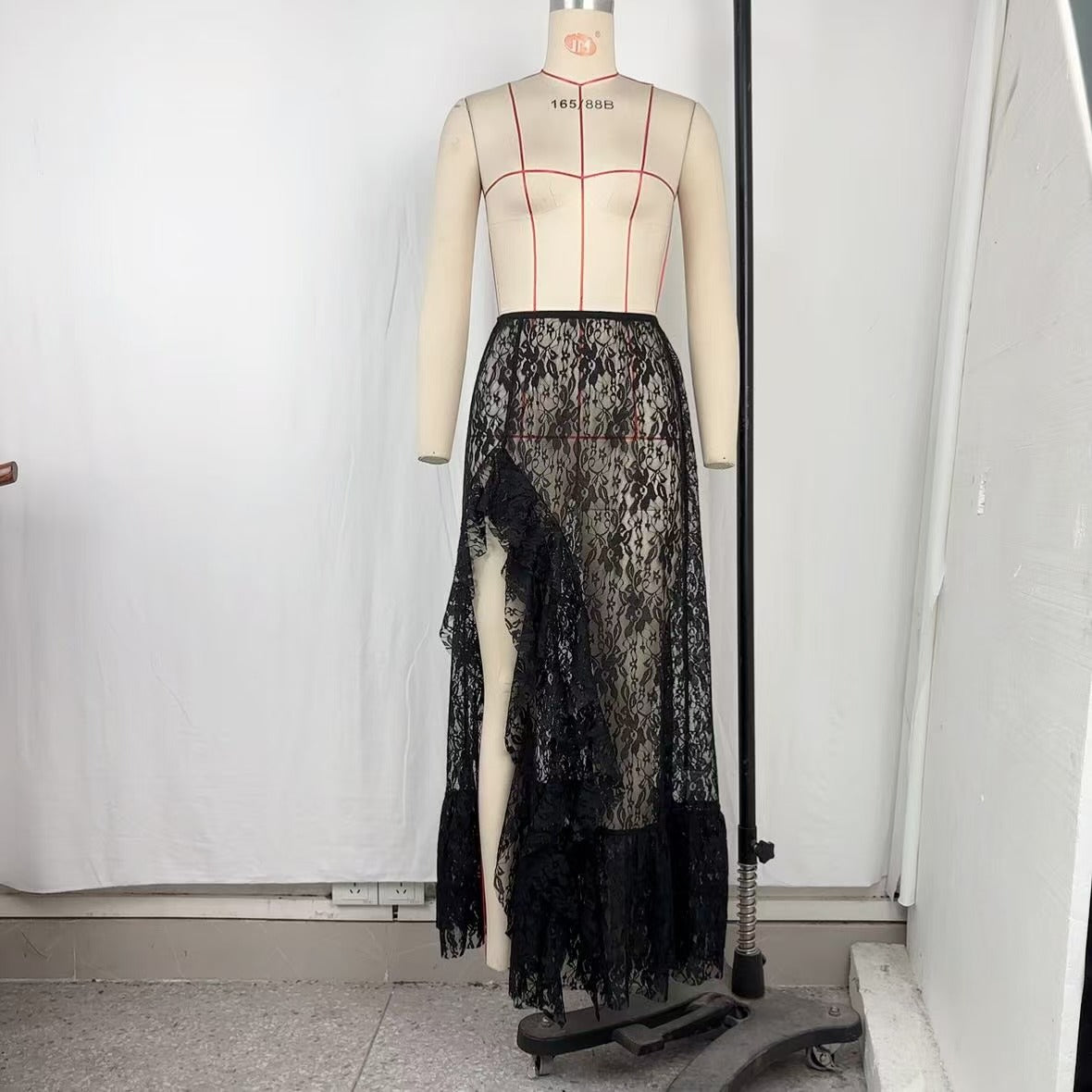 Women summer irregular lace split skirt 8