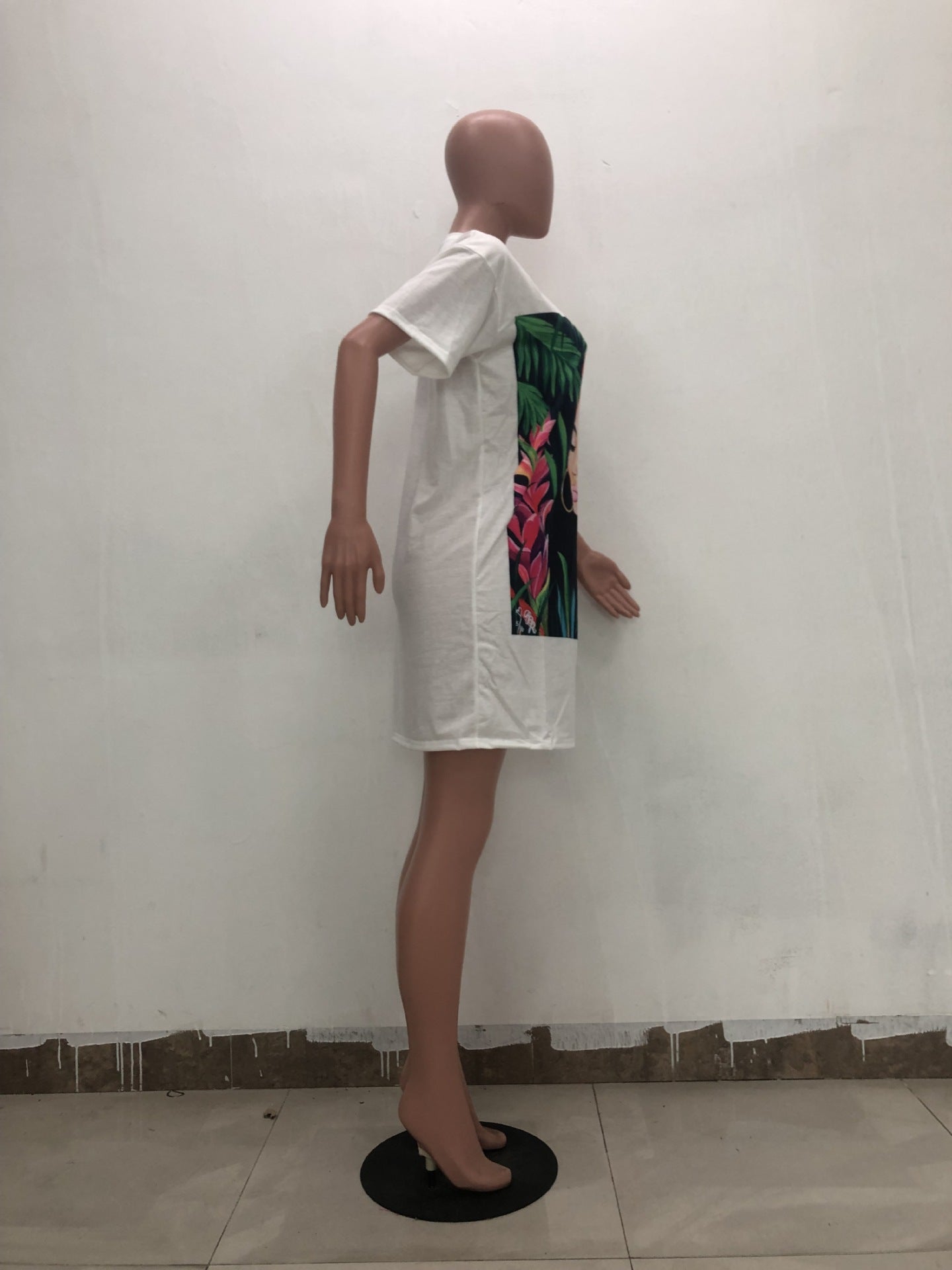 Women Print Casual Loose T-Shirt Dress 8