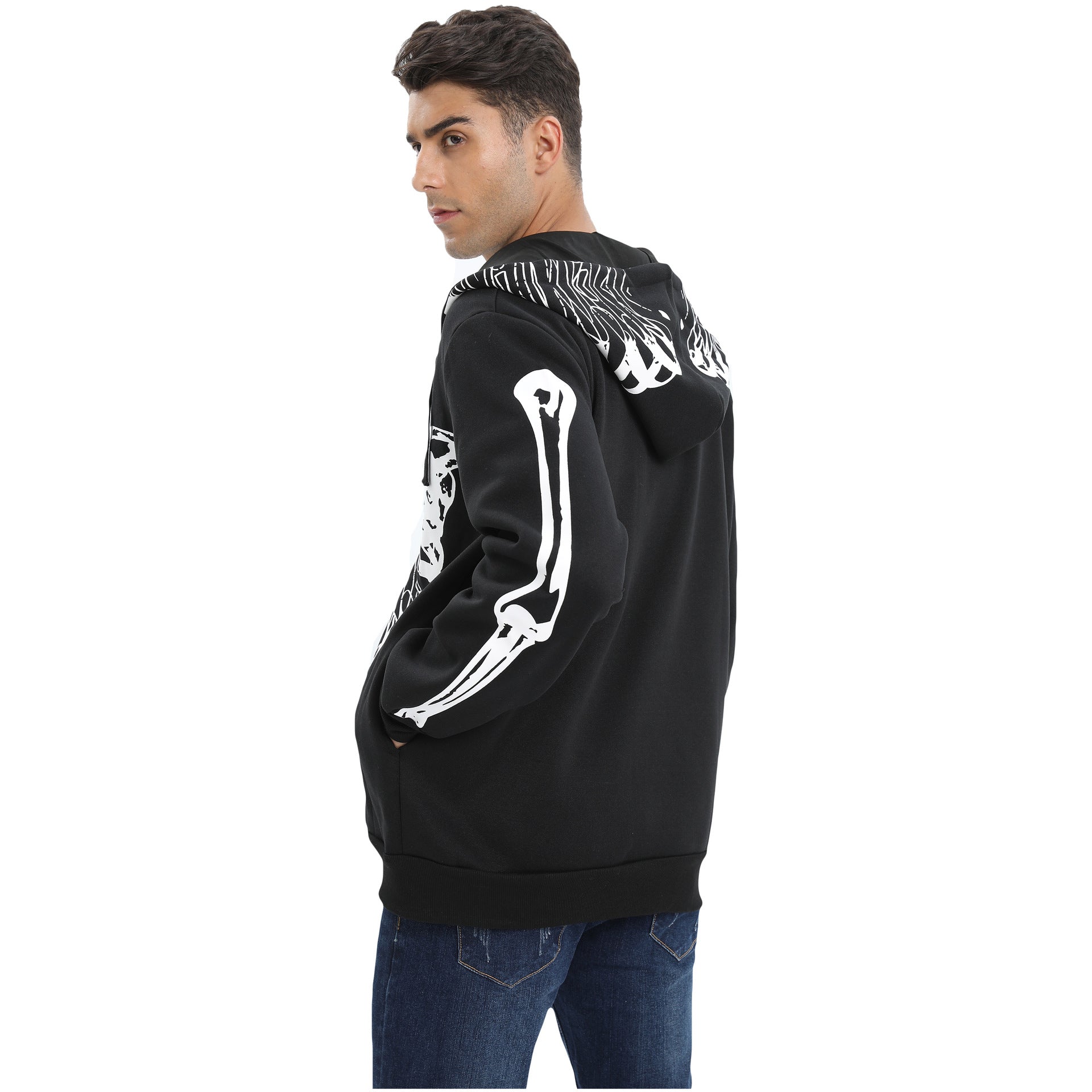 Men And Women Couple Christmas Halloween Hooded Fleece Casual Jacket 6