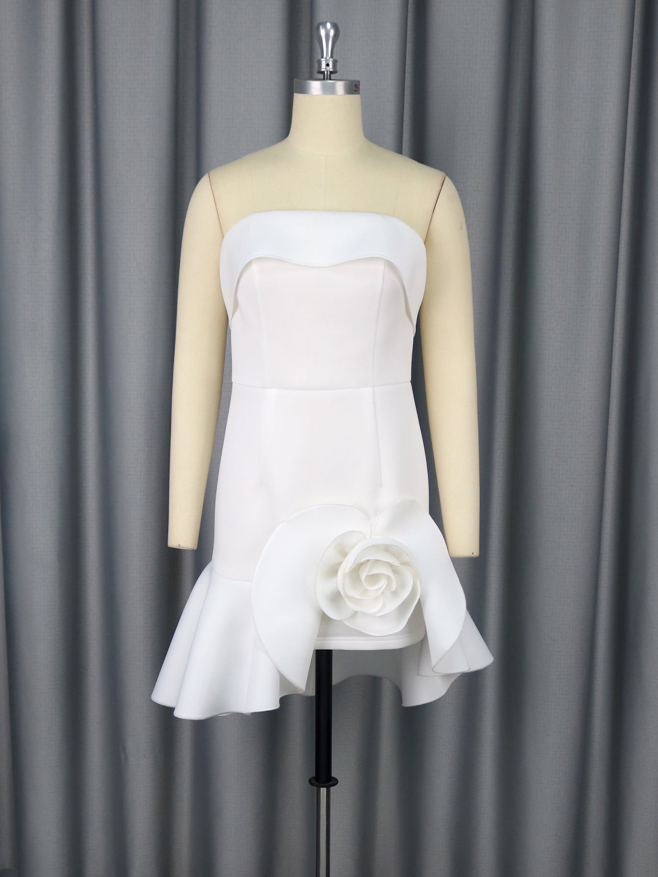 Women Summer Flower Party Sexy Strapless Party Dress 7