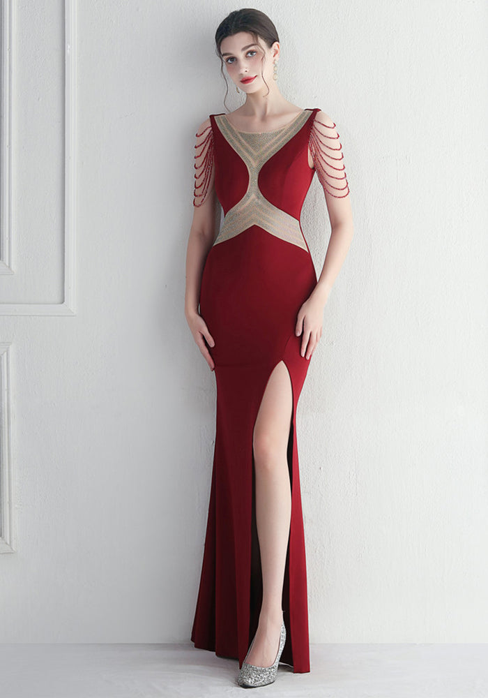 Beaded Gown Dinner Prom Long Evening Dress