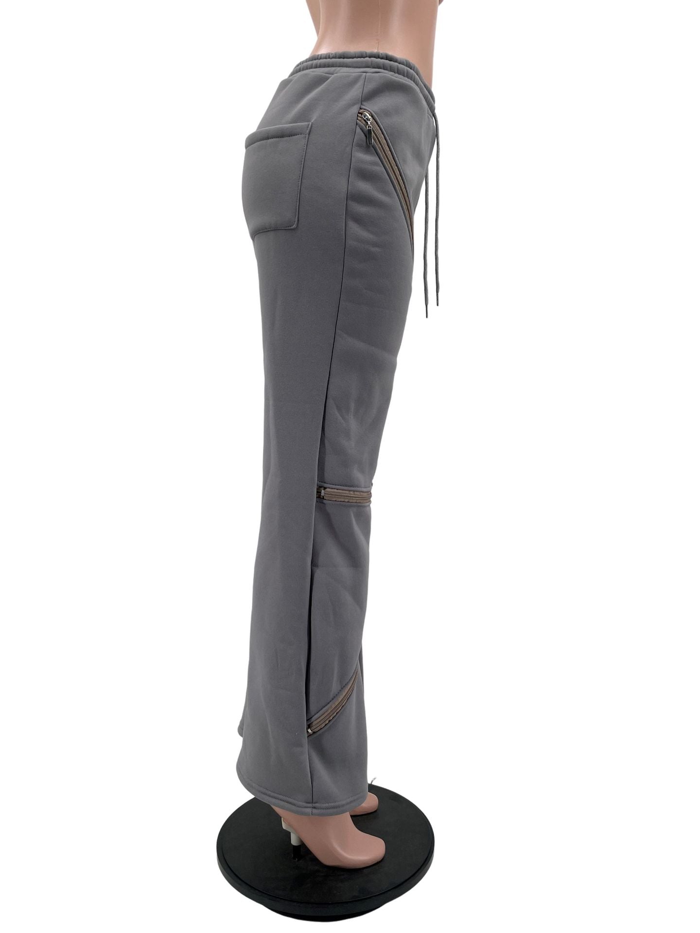 Women Casual Zipper Pocket Zipper Sports Pants 12