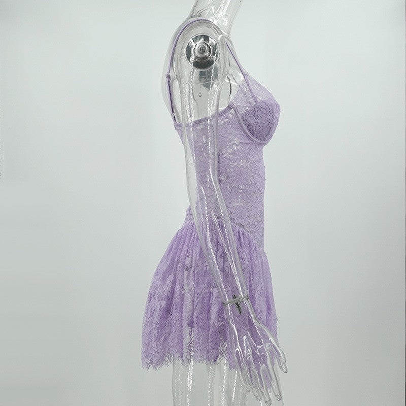 Women's sexy Strap Lace Dress 7