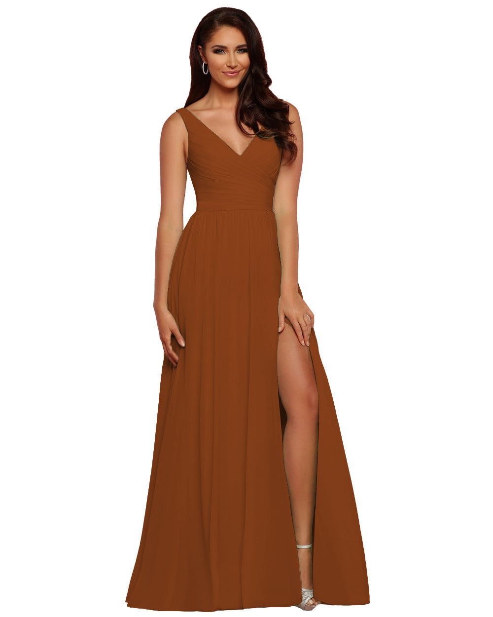 Elegant Chic V-neck Sleeveless Slit Evening Gown 5
