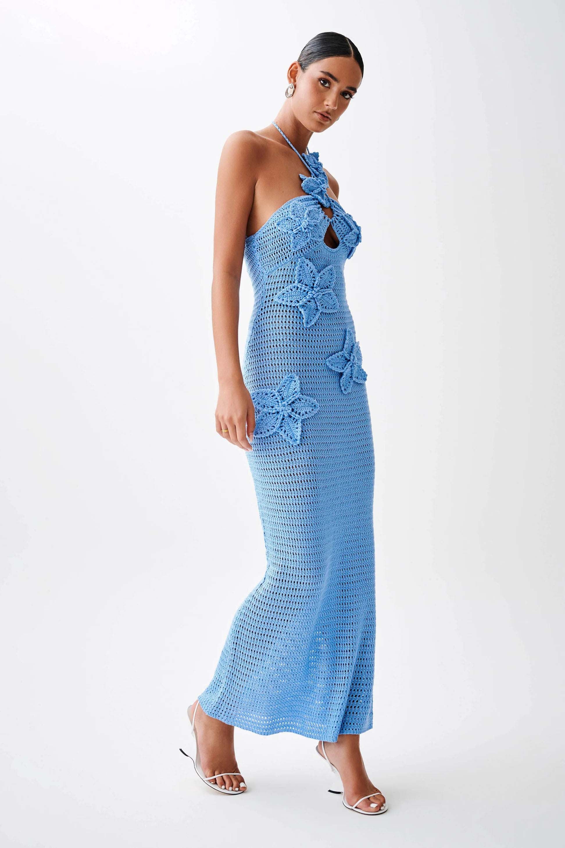 Spring Summer Strapless Beach Sexy Halter Tight Fitting Knitting Dress 13