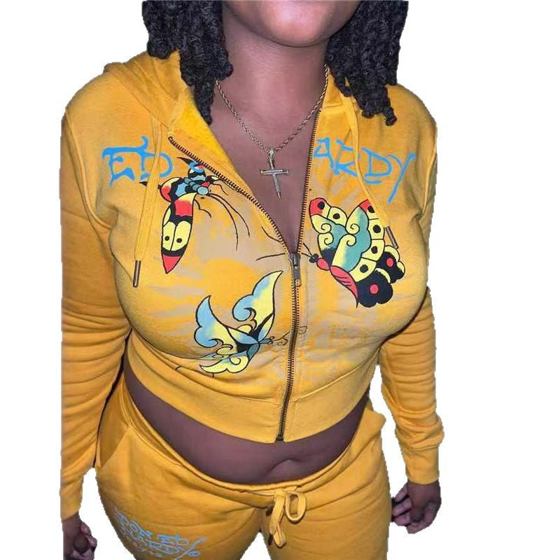 Women's Fashion Print Casual Two Piece Tracksuit Set 6