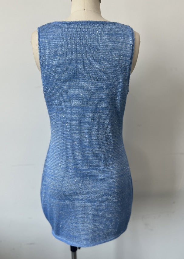 Summer Women's Sexy Knit Sequin Star-Pattern Mini Dress 9