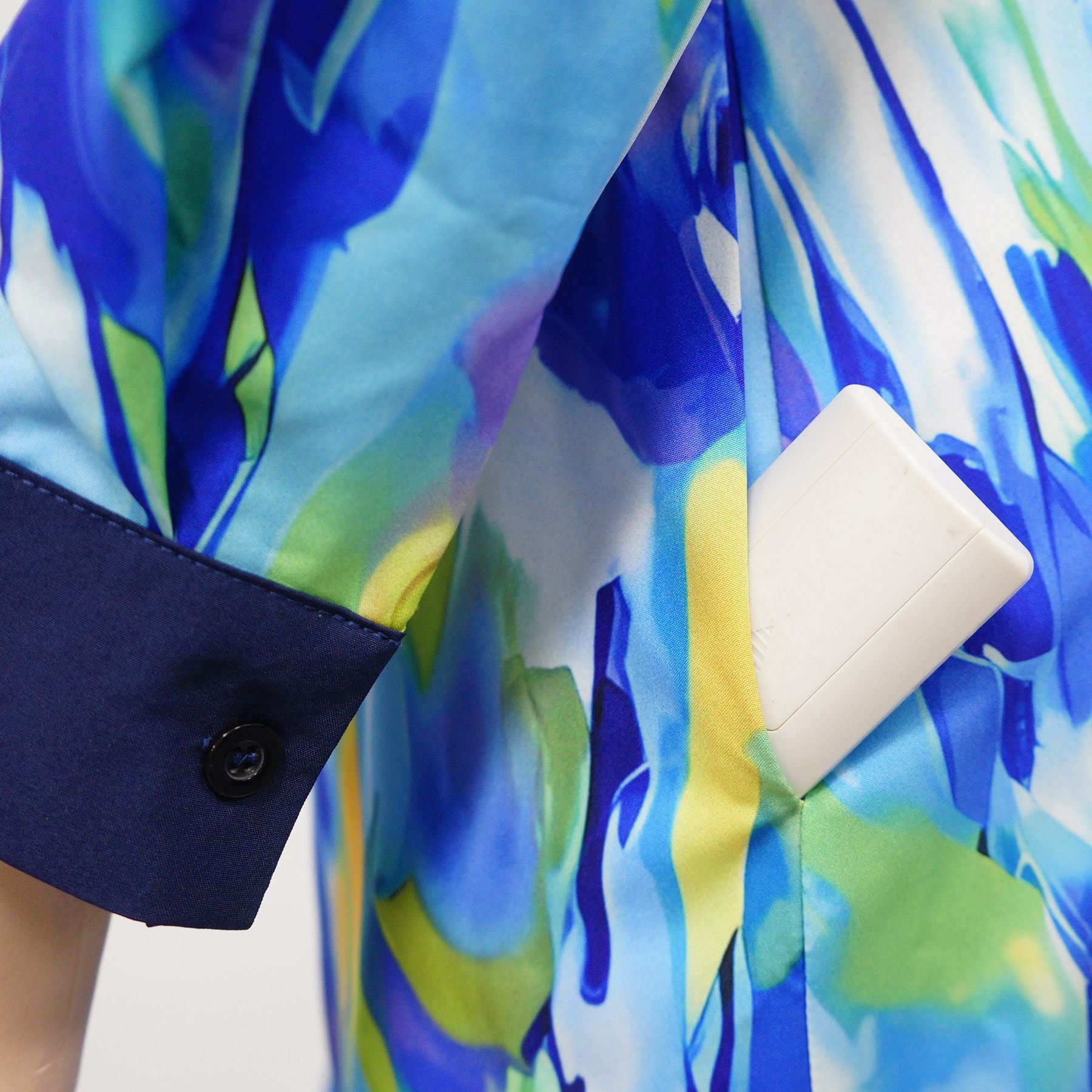 Autumn Print Ruffled Patchwork Irregular Loose Casual Plus Size Shirt Dress 8