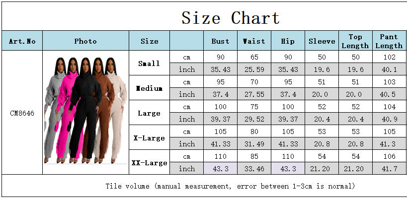 Women's Fashion Casual Solid Color Knitting Long Sleeve Turtleneck Tassel Set 17