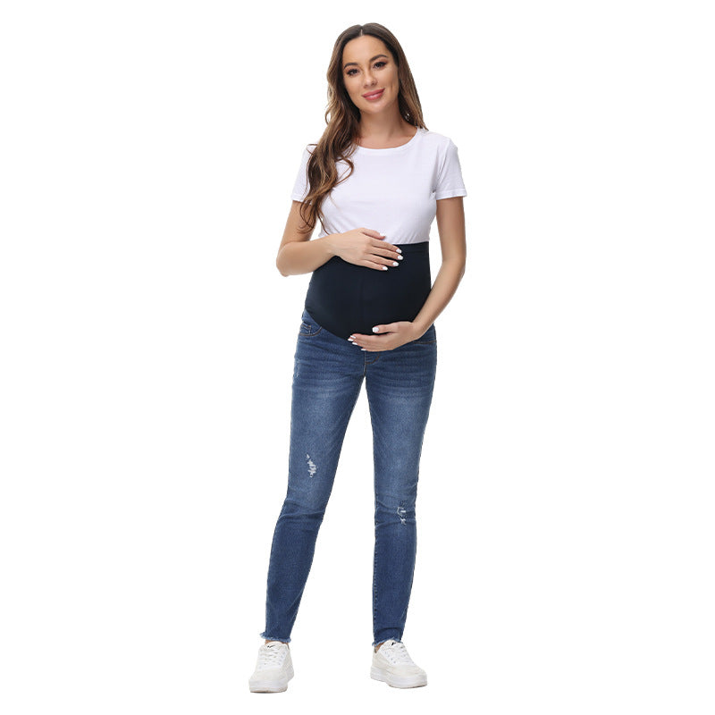 Women's Tight Fitting Maternity Denim Pants 6