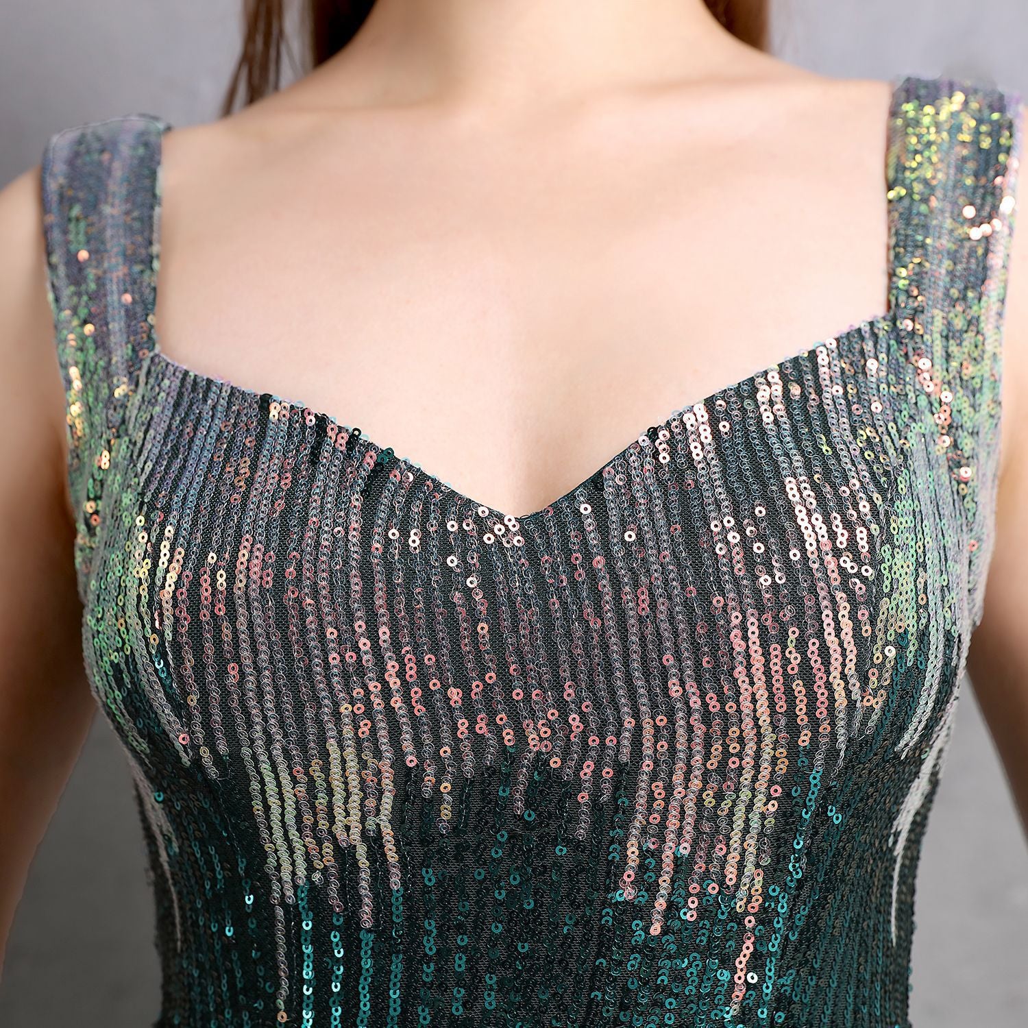 Formal Sequin Slit Sleeveless Mermaid Evening Dress 25