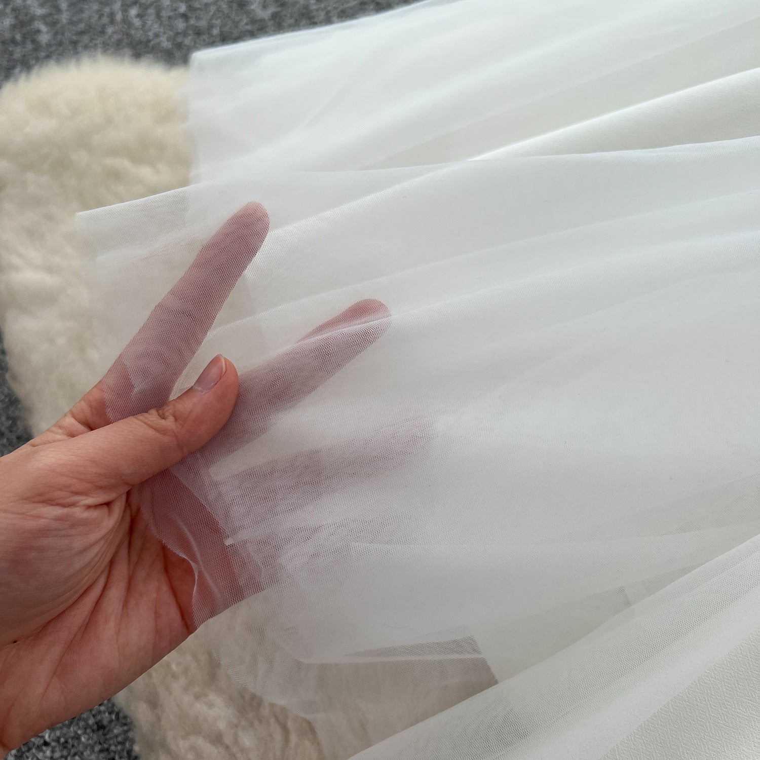 Women's Summer Square Neck Strap Mesh Patchwork Puffy Long Dress 17