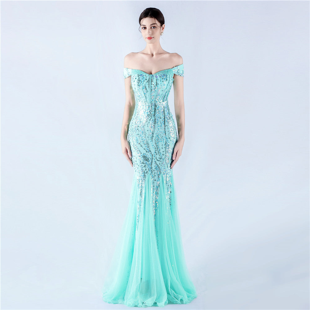 Women Evening Dress Beaded Mesh Beaded Evening Dress 13