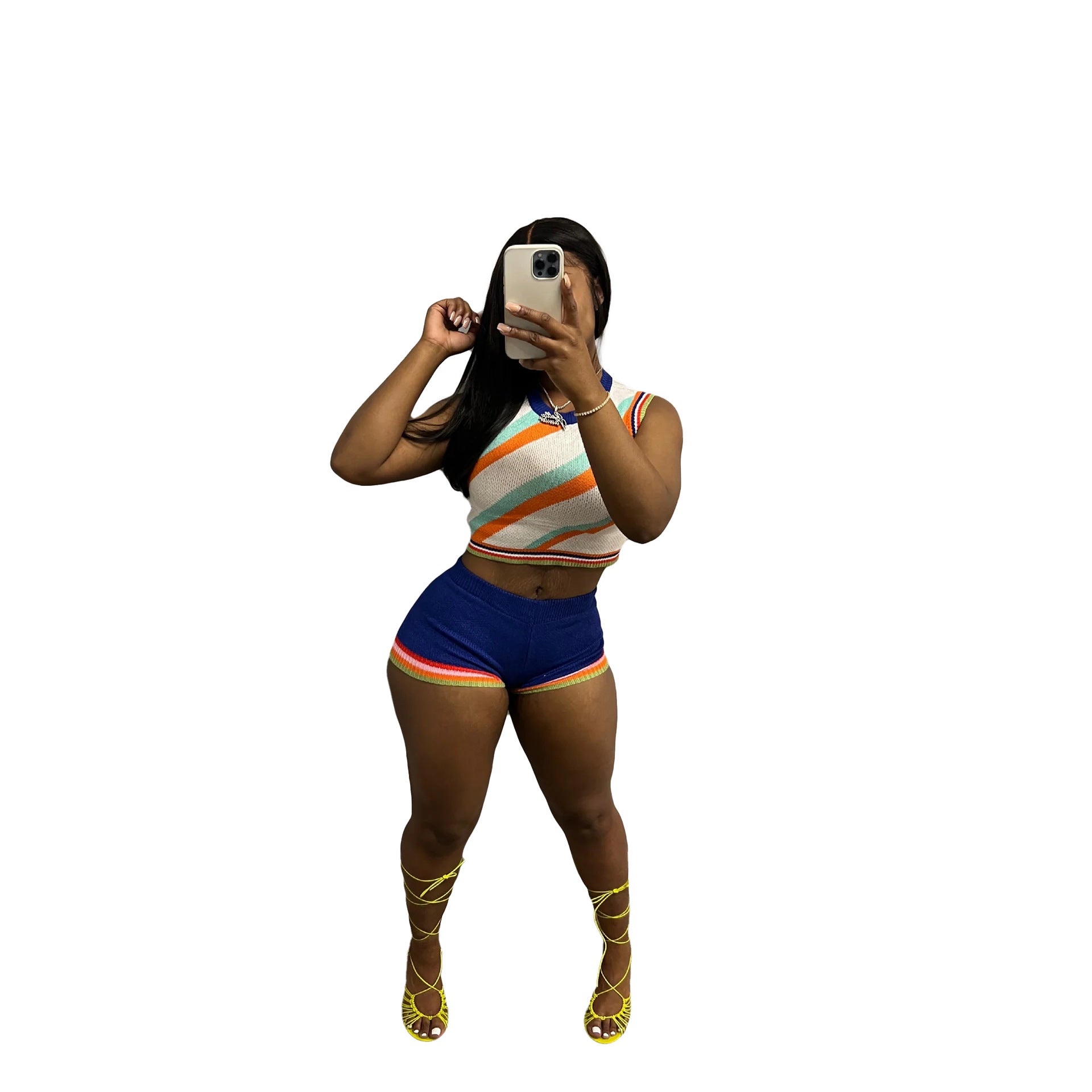 Women Tank Top and Shorts Sweater Two Piece 15