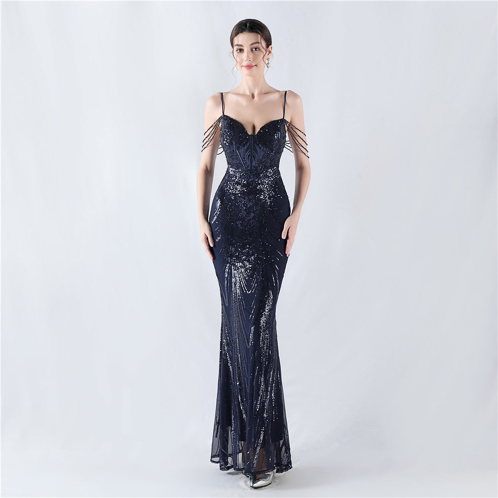 Plus Size Women Sequined Formal Party Maxi Evening Dress 13