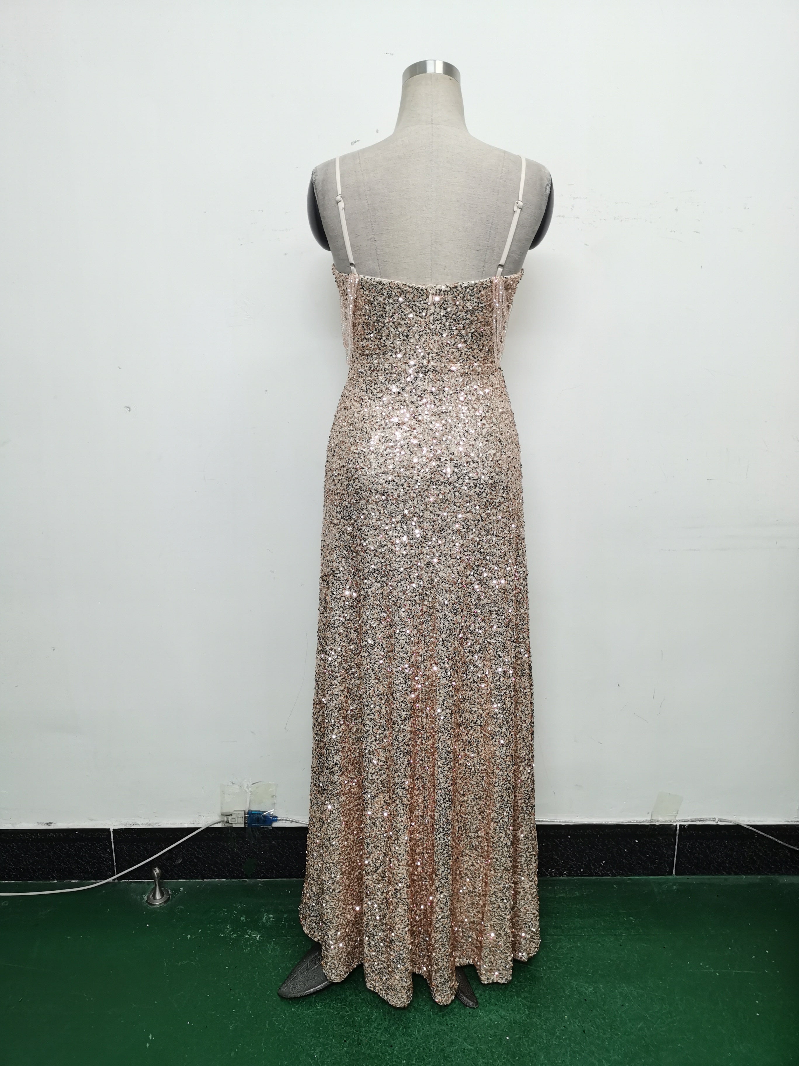 Women mesh sequined evening dress 25