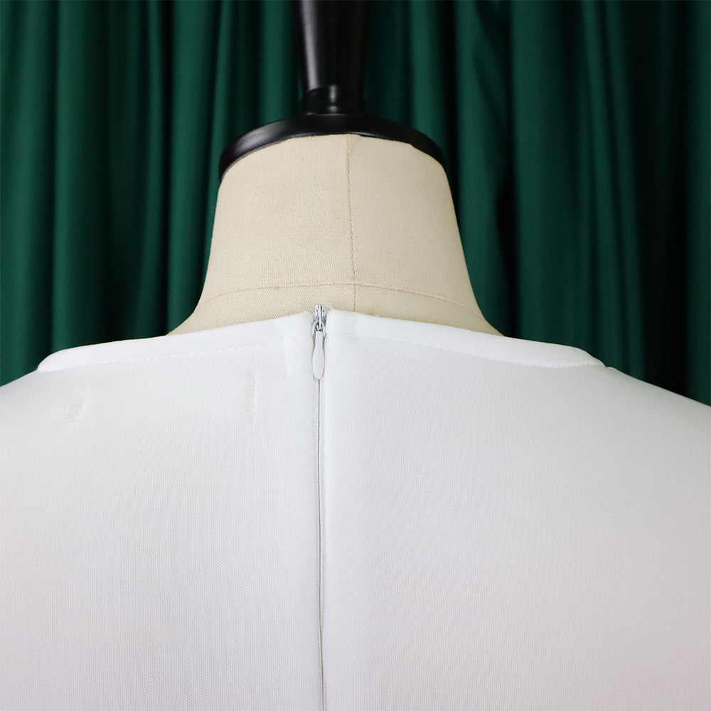 Women Round Neck Puff Sleeve Dress 38