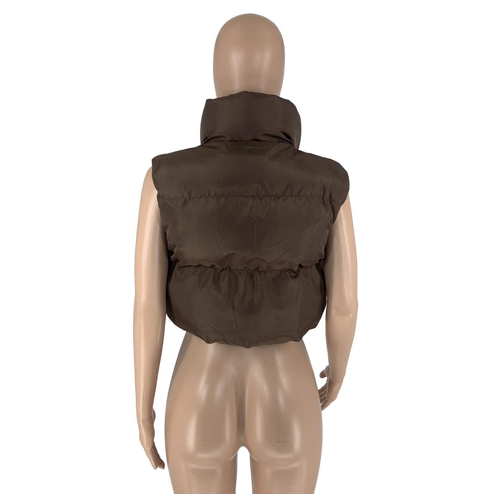 Women'S Winter Fashion Casual Solid Cotton Padded Vest Jacket 16