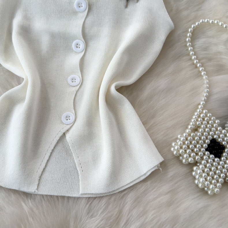 Fashionable Halter Neck Low Back Breasted Slim Fit Knitting Vest Women's Outdoor Wear Trendy Basic Top 11