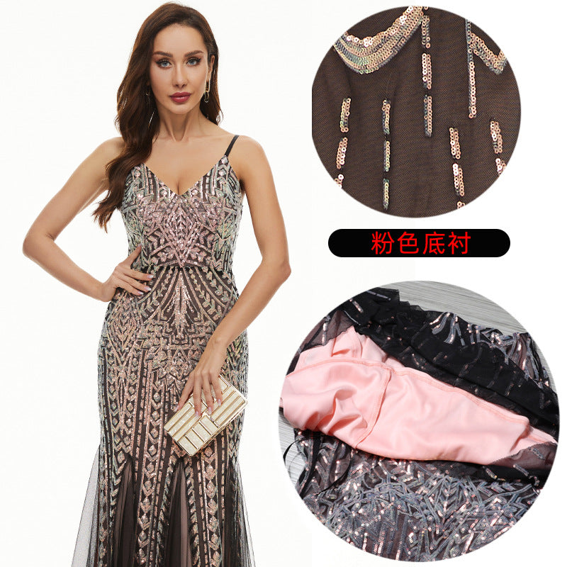 Women Sequin Sleeveless Dress Evening Dress 4