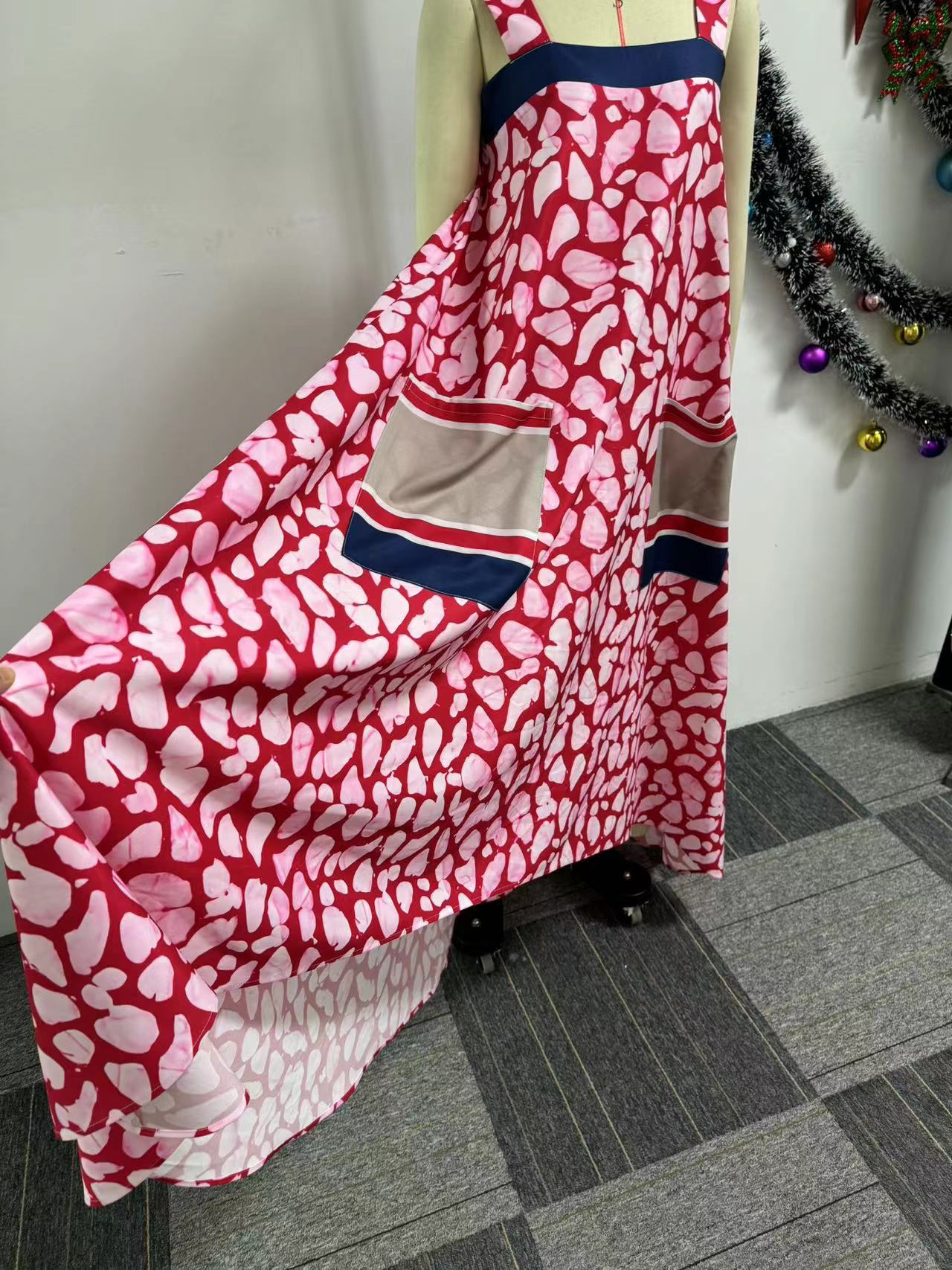 Strap Multi-Color Print Loose Maxi Dress 12