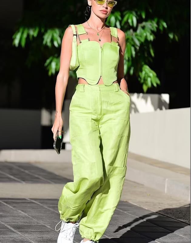 Women Summer Casual Crop Top and Pant Two-piece Set 4