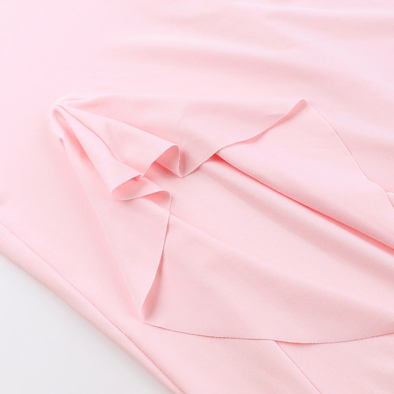 Women Spring Summer Sexy V-Neck Lotus Leaf Split Suspender Maxi Dress 32