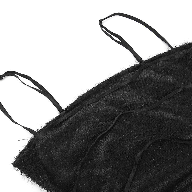 Summer Straps Sexy Low Back Glitter Hollow Long Dress For Women 16