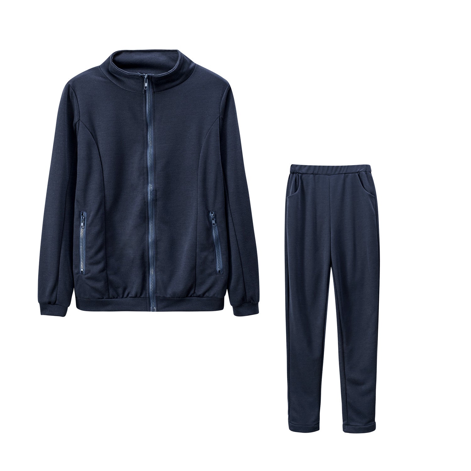 Women Casual Zipper Top and Pant Two-piece Set 11