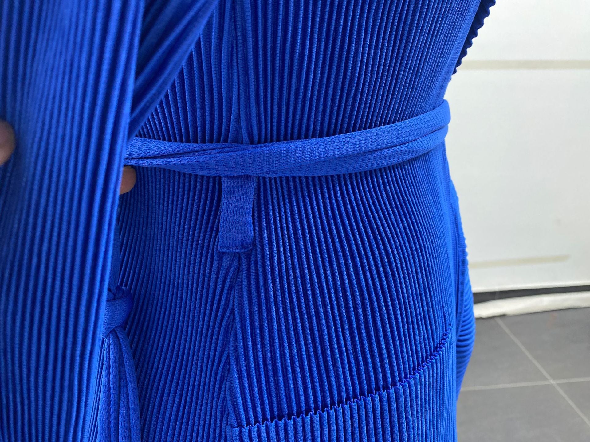 Plus Size African Women pleated Solid Blazer and Pant two-piece set 7