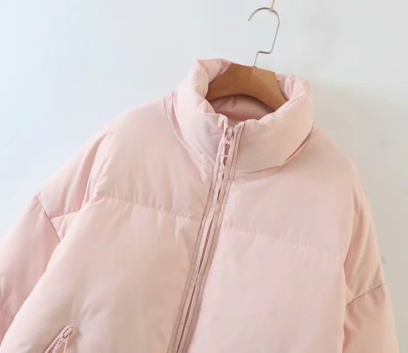 women's winter style fashion Stand Collar zipper pocket warm cotton-padded jacket 62