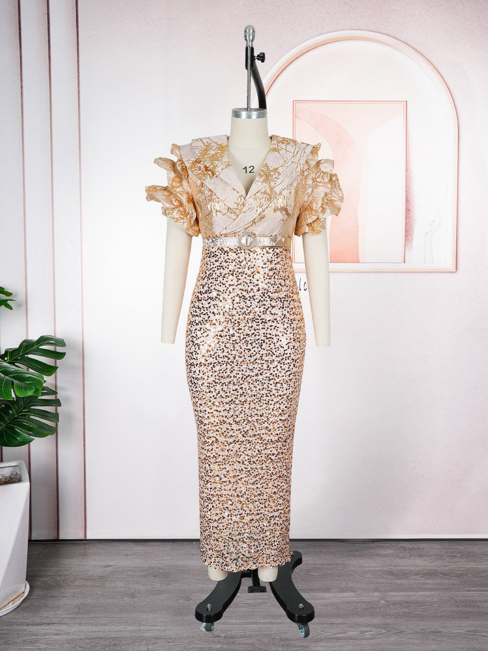 Sequin Dress Women's Plus Size Party Evening Gown 9