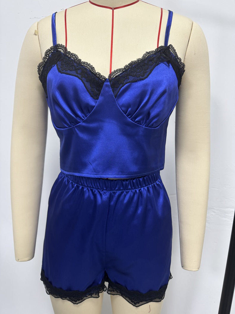 Women Vest Strap Top and Shorts Summer Two-piece Set 8