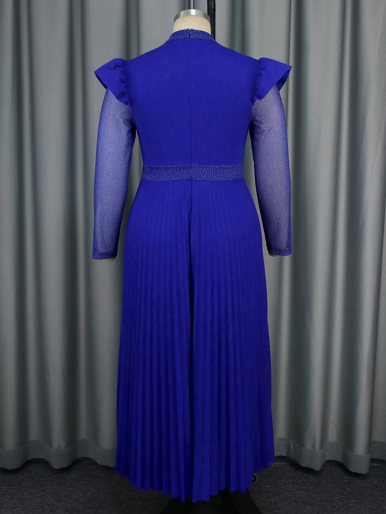 Women elegant Formal Party Cape long sleeve mesh dress 11