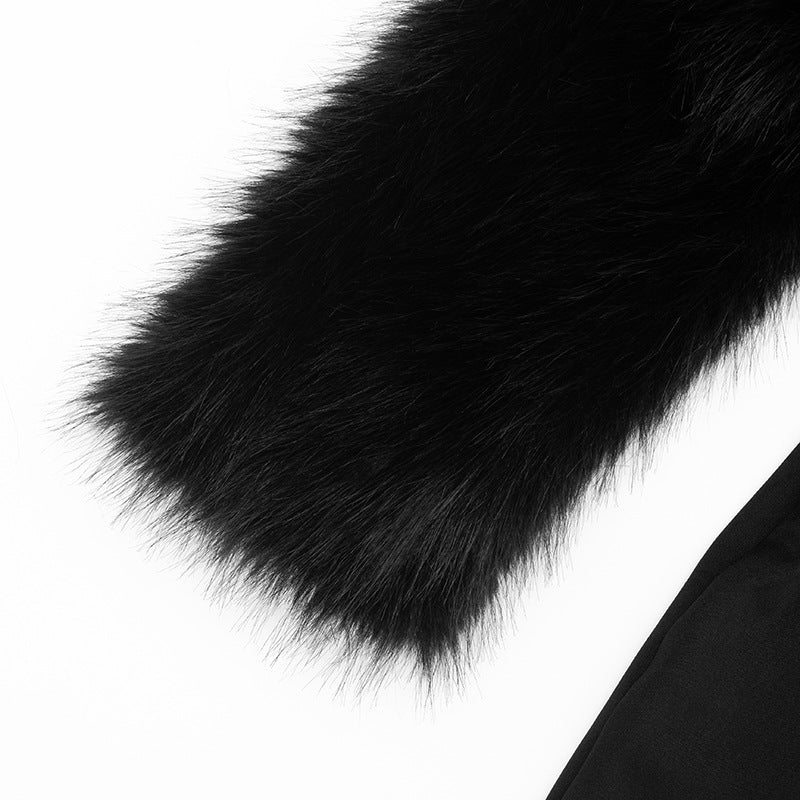 Women Autumn Zipper Neck Long-Sleeved Fur Paneled Sexy Bodycon Dress 20