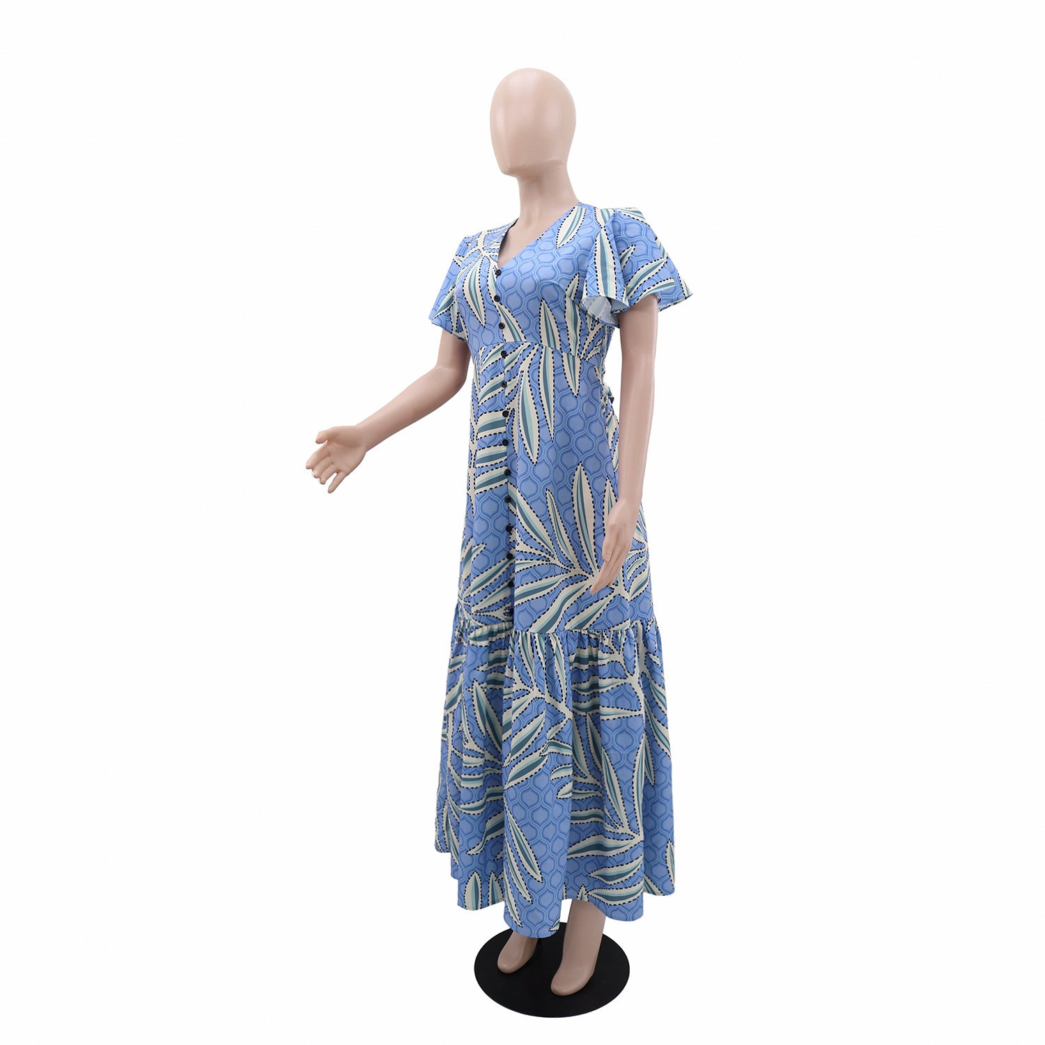 Women Holidays Casual Lace-Up Printed Dress 5