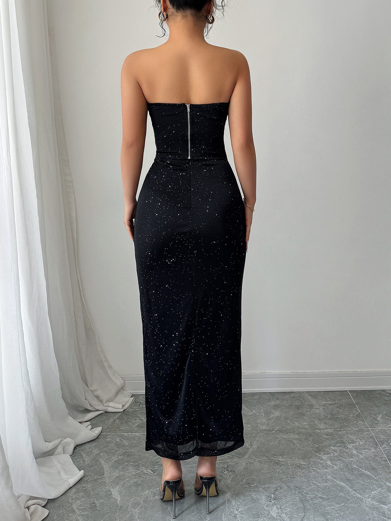 Chic Elegant Strapless Top & Bodycon Skirt Set 3