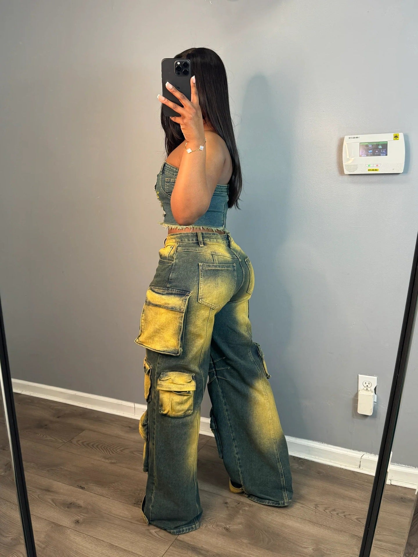 Loose Multi-Pocket Denim Cargo Pants