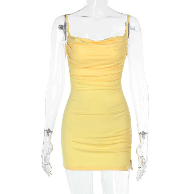 Women Summer Solid Sexy Strapless Strap Dress 11