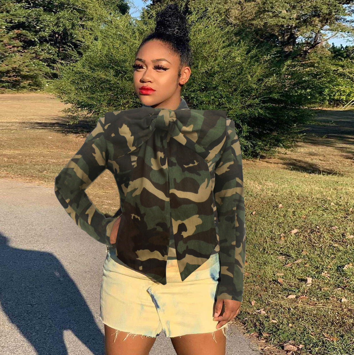 Sexy Fashion Women's Clothing Long-Sleeved Denim Jacket Top