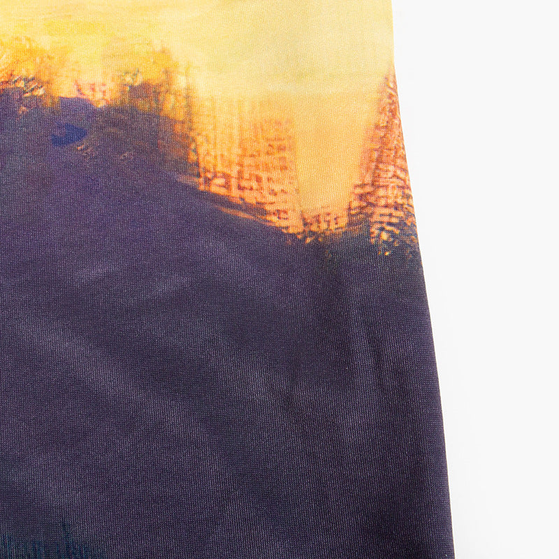 Women Fall Off Shoulder Long Sleeve Print Dress 12