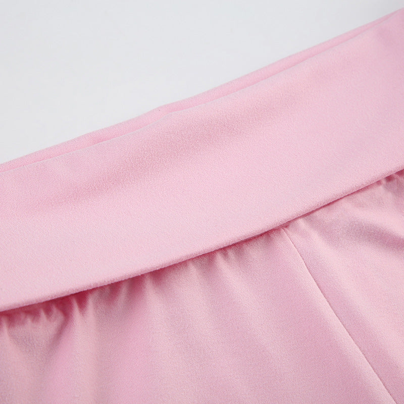 Fashionable Hollow Floral Shorts Outdoor Wear Patchwork Ring Casual Sweatpants 14