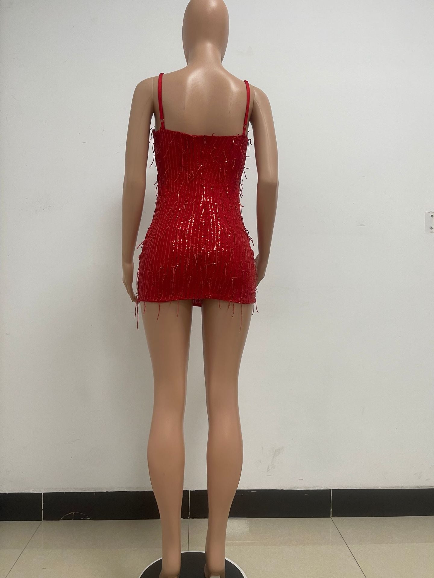 Women's Deep V Sleeveless Sequined Bodycon Dress 39